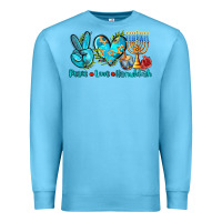 Ocean Blue peace love hanukkah Premium Sweatshirt - AdoDesignShop