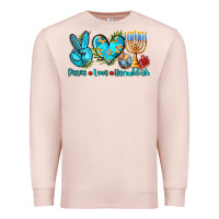 Pale Pink peace love hanukkah Premium Sweatshirt - AdoDesignShop