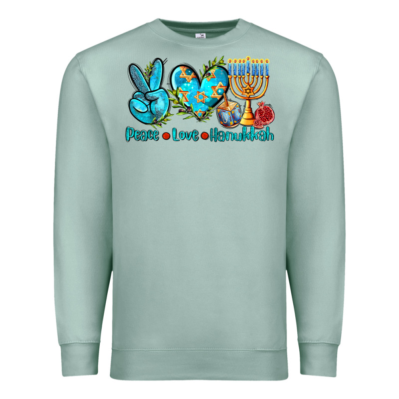 Peace Love Hanukkah Premium Sweatshirt by AdoDesignShop | Teevron