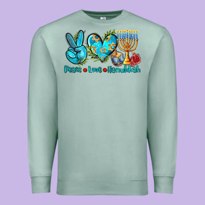 Peace Love Hanukkah Premium Sweatshirt Designed By Adodesignshop