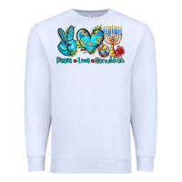 White peace love hanukkah Premium Sweatshirt - AdoDesignShop