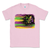 Bubblegum Pink mardi gras flag Classic Tee - CowGirlArtShop
