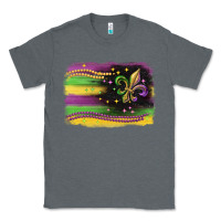 Charcoal Heather mardi gras flag Classic Tee - CowGirlArtShop