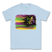 Dusty Blue mardi gras flag Classic Tee - CowGirlArtShop