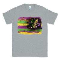 Heather Grey mardi gras flag Classic Tee - CowGirlArtShop