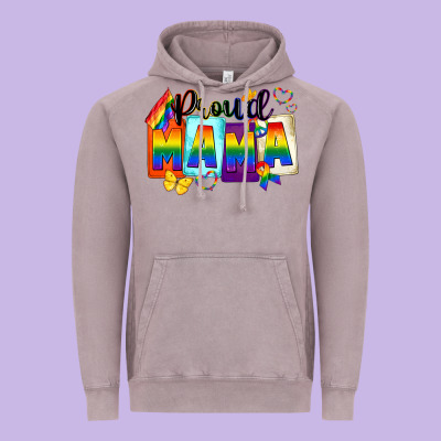 Proud Mama Vintage Hoodie Designed By Fadigitalartstudio