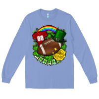 Colony Blue St. Patrick's Day American Football Long Sleeve Tee - FaDigitalArtStudio