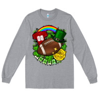 Heather Grey St. Patrick's Day American Football Long Sleeve Tee - FaDigitalArtStudio