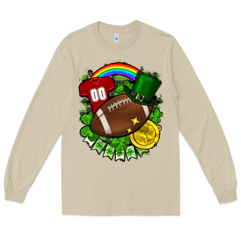 St. Patrick's Day American Football Long Sleeve Tee by FaDigitalArtStudio | Teevron