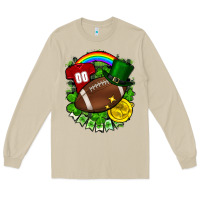 Mushroom St. Patrick's Day American Football Long Sleeve Tee - FaDigitalArtStudio
