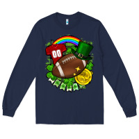 Navy St. Patrick's Day American Football Long Sleeve Tee - FaDigitalArtStudio