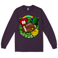 Plum St. Patrick's Day American Football Long Sleeve Tee - FaDigitalArtStudio