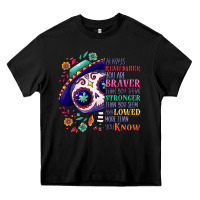 Black You are braver than you think sugar skull Heavy Core Tee - NancyCooperArtShop