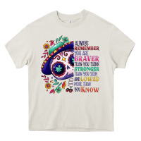 Cream You are braver than you think sugar skull Heavy Core Tee - NancyCooperArtShop