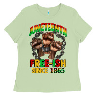Matcha juneteenth free ish since 1865 Ladies Tee - CowGirlArtShop