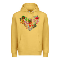 Antique Gold merry Christmas heart Premium Hoodie - CowhideDigitalArt