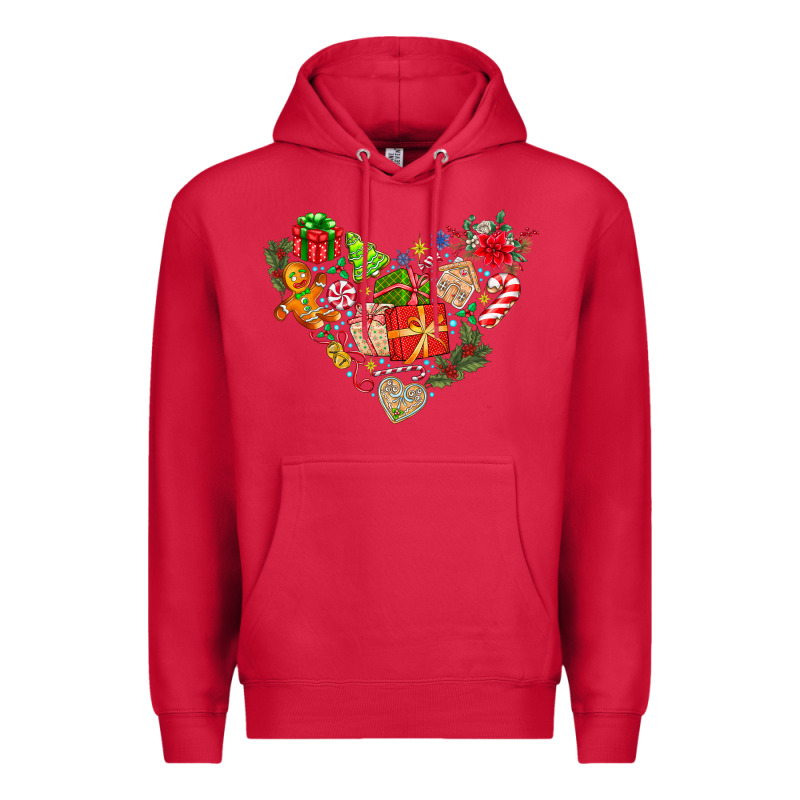 Merry Christmas Heart Premium Hoodie by CowhideDigitalArt | Teevron