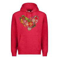 Cardinal merry Christmas heart Premium Hoodie - CowhideDigitalArt
