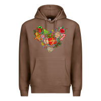Chestnut merry Christmas heart Premium Hoodie - CowhideDigitalArt