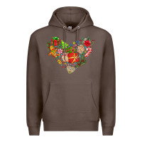 Coffee merry Christmas heart Premium Hoodie - CowhideDigitalArt