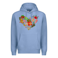 Colony Blue merry Christmas heart Premium Hoodie - CowhideDigitalArt