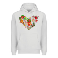 Dove Grey merry Christmas heart Premium Hoodie - CowhideDigitalArt