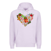Lilac merry Christmas heart Premium Hoodie - CowhideDigitalArt