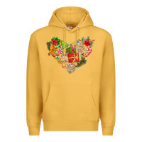 Mustard merry Christmas heart Premium Hoodie - CowhideDigitalArt