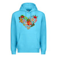 Ocean Blue merry Christmas heart Premium Hoodie - CowhideDigitalArt