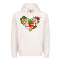 Pale Pink merry Christmas heart Premium Hoodie - CowhideDigitalArt