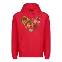 Red merry Christmas heart Premium Hoodie - CowhideDigitalArt