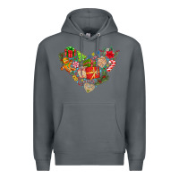 Rock merry Christmas heart Premium Hoodie - CowhideDigitalArt