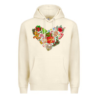 Sandshell merry Christmas heart Premium Hoodie - CowhideDigitalArt