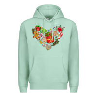 Seafoam merry Christmas heart Premium Hoodie - CowhideDigitalArt