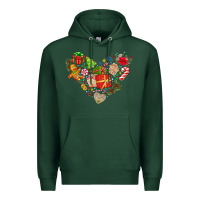 Sports Green merry Christmas heart Premium Hoodie - CowhideDigitalArt