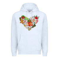 White merry Christmas heart Premium Hoodie - CowhideDigitalArt