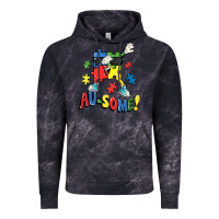 Cloud Black Au-some! Autism puzzle dabbing Vintage Hoodie - FaDigitalArtStudio