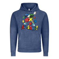 Vintage Denim Au-some! Autism puzzle dabbing Vintage Hoodie - FaDigitalArtStudio
