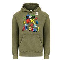 Vintage Olive Au-some! Autism puzzle dabbing Vintage Hoodie - FaDigitalArtStudio