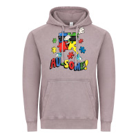 Vintage Zinc Au-some! Autism puzzle dabbing Vintage Hoodie - FaDigitalArtStudio