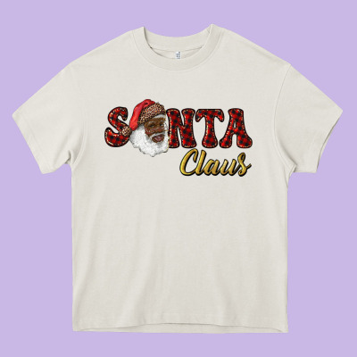 African American Santa Claus Heavy Core Tee Designed By Ranaportraitstore