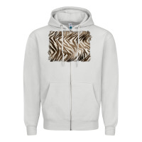 Dove Grey brown zebra pattern background Zipper Hoodie - BarkalooDesign