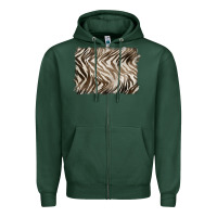 Sports Green brown zebra pattern background Zipper Hoodie - BarkalooDesign