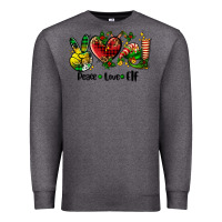 Charcoal Heather peace love  elf Premium Sweatshirt - AdoDesignShop