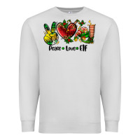 Dove Grey peace love  elf Premium Sweatshirt - AdoDesignShop