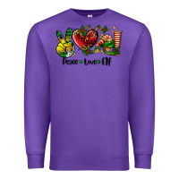 Purple peace love  elf Premium Sweatshirt - AdoDesignShop