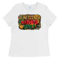 White juneteenth vibes only Ladies Tee - CowGirlArtShop