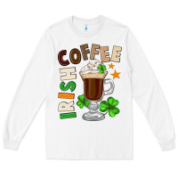 White Irish coffee St. Patrick's Day Long Sleeve Tee - FaDigitalArtStudio