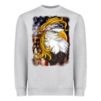Heather Grey american mullet   eagle Heavyweight Sweatshirt - BarkalooDesign