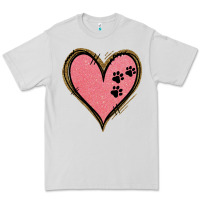 Dove Grey Pink Glitter Heart Premium Tee - Jasminsmagicworld